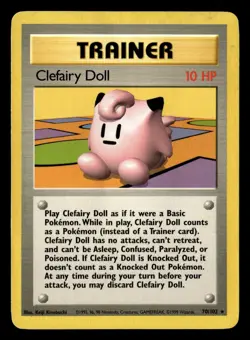 Clefairy Doll 70/102 Rare Base Set Unlimited Pokemon Card HP - Image 2