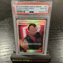 GIOVANNI'S EXILE - PSA 10 - 2019 Pokemon Sun & Moon Hidden Fates - #67 - Image 1