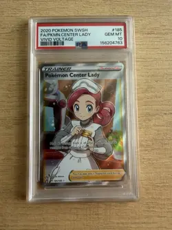 Pokemon Center Lady Vivid Voltage Holo Full Art Ultra Rare PSA 10 - Image 1
