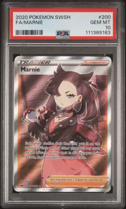 2020 POKEMON SWORD & SHIELD #200 FULL ART/MARNIE PSA 10 - Image 1