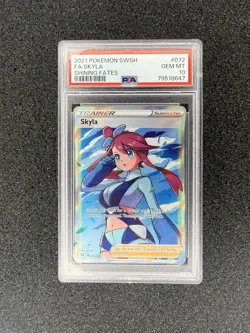 Pokemon Skyla Ultra Rare Full Art Holo 072/072 Shining Fates EN 2021 PSA 10 - Image 1