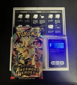 VERY HEAVY 22.9g Pokemon Ascended Heroes Booster Pack - Image 1