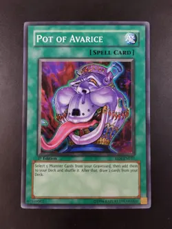 YUGIOH 2005 | POT OF AVARICE | EEN-EN037 | 1ST EDT | EXCELLENT - VERY GOOD - Image 1