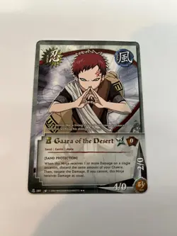 NARUTO CCG 2002 Rare #287 GAARA OF THE DESERT Anime Card Gold Text NM - Image 1