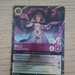 Lorcana Disneyland DCA Promo Belle Accomplished Mystic & Beast Gracious Prince - Image 2