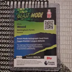 Topps 2025-26 Premier League Chris Wood Beast Mode Auto BMA-CW Nottm Forest - Image 2