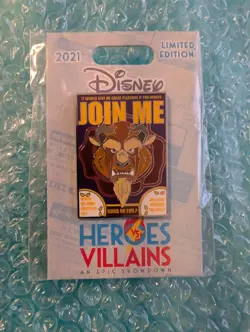 Beast Join Me Recruitment Heroes Vs Villains LE Disney Pin - Image 1