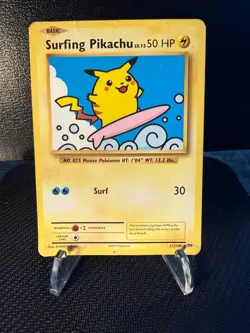 2016 Pokemon XY Evolutions #111 Surfing Pikachu DMG TCG Secret Rare - Image 1