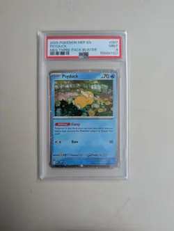 PSA 9 Pokemon Psyduck Black Star Promo 007 MEG Three Pack Blister 2025 - Image 1