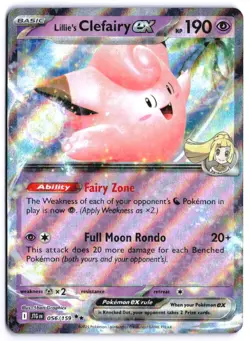 Lillie's Clefairy ex 056/159 Double Rare SV09: Journey Together EN Pokemon NM - Image 1