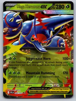 Mega Heracross ex 004/094 Double Rare Phantasmal Flames Pokemon Holo Near Mint - Image 1