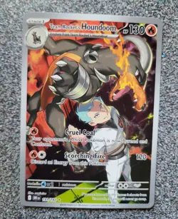 Team Rocket's Houndoom 191/182 Illustration Rare Destined Rivals Pokemon NM - Image 1
