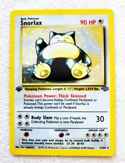 1999 Pokemon TCG 1ST EDITION SNORLAX #11 11/64 JUNGLE Holo Rare WOTC VTG S2 - Image 1