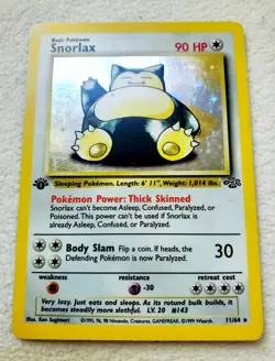 1999 Pokemon TCG 1ST EDITION SNORLAX #11 11/64 JUNGLE Holo Rare WOTC VTG S2 - Image 5