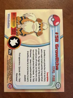 Topps-Pokemon-Growlithe-TV Animation Edition-58-1999-ENG-HOLO-NM - Image 2