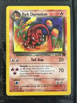 Dark Charmeleon 32/82 Pokemon Card TCG Team Rocket W Stamp Promo WoTC MP - Image 1