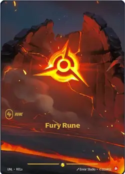 Riftbound - [UNL - R01a Showcase] Fury Rune Foil - Image 1