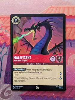 Maleficent Dragon 4/P3 Fabled Disney Lorcana Non Foil Promo Set Championship - Image 1