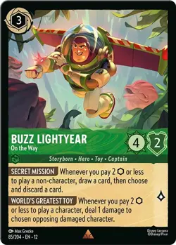 Lorcana TCG - [12 - 85/204 Cold Foil Rare NM] Buzz Lightyear - On the Way - W... - Image 1