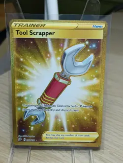 Pokemon Tool Scrapper 208/192 Rebel Clash Gold Secret Rare Card - Image 1