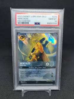 2023 Hercules 215/204 Enchanted Rise of the Floodborn Lorcana PSA 10 - Image 1