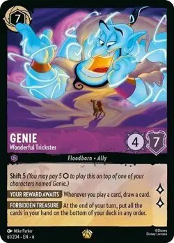 Genie - Wonderful Trickster 61/204. Lorcana Azurite Sea - Image 1