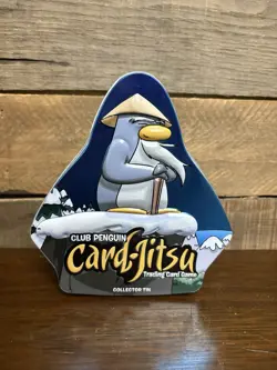 RARE 2009 Collectible Disney Club Penguin Card-Jitsu TCG Sensei Collectors Tin - Image 1