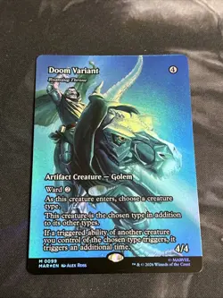 MTG Marvel Super Heroes DOOM VARIANT - ROAMING THRONE Borderless Mythic FOIL#099 - Image 1