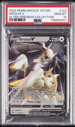 2022 POKEMON ARCEUS VSTAR ULTRA-PREMIUM COLLECTION #122 ARCEUS V PSA 10 - Image 1