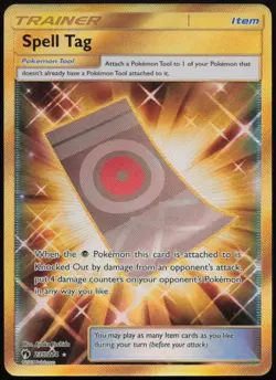 Spell Tag 235/214 NM Lost Thunder Secret Rare Holo Pokemon - Image 1