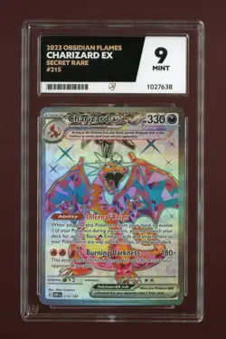 Pokemon TCG Charizard EX Obsidian Flames 2023 215/197 Ace Grading Ref403 - Image 1