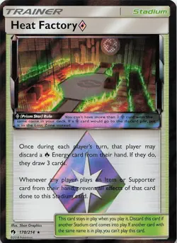 Heat Factory ◇ 178/214 Prism Star Rare Lost Thunder Pokemon Holo Near Mint - Image 1