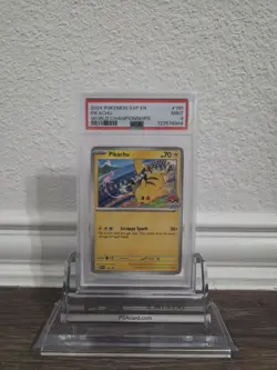 2024 POKEMON SVP EN-SV BLACK STAR PROMO WORLD CHAMPIONSHIPS #190 PIKACHU PSA 9 - Image 1