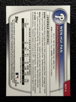 2025 Bowman Sapphire Edition - Chrome Prospects Wen-Hui Pan #BCP-6 (RC) P0046 - Image 2