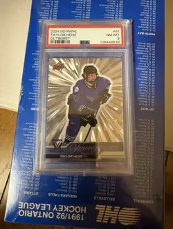 2024 UPPER DECK PWHL 1ST EDITION #61 TAYLOR HEISE YOUNG GUNS OUTBURST RC PSA 8 - Image 1