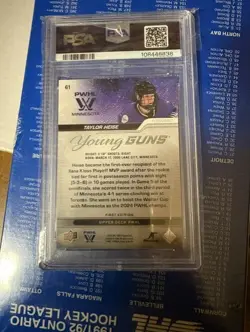 2024 UPPER DECK PWHL 1ST EDITION #61 TAYLOR HEISE YOUNG GUNS OUTBURST RC PSA 8 - Image 2