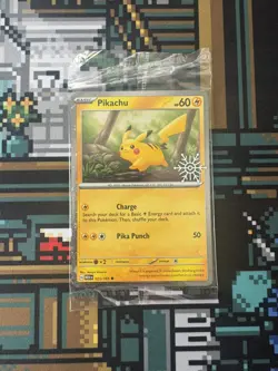 Pikachu - 025/165 - Holiday Calendar Festive Stamp Snowflake SEALED Pokemon TCG - Image 1