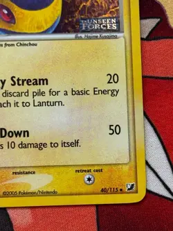 Lanturn 40/115 Reverse Holo Stamped - Pokemon EX Unseen Forces - NM/VLP - Image 5