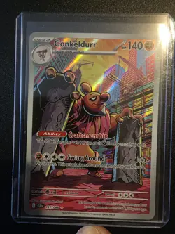 Pokemon TCG Conkeldurr Illustration Rare Holo 127/086 Sv: Black Bolt 140HP Card - Image 1