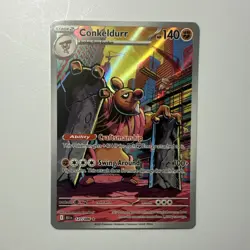 Pokemon TCG Conkeldurr Illustration Rare Full Art Holo 127/086 Sv: Black Bolt 1… - Image 1