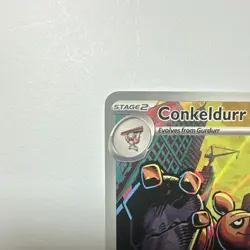 Pokemon TCG Conkeldurr Illustration Rare Full Art Holo 127/086 Sv: Black Bolt 1… - Image 2