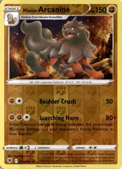 Hisuian Arcanine 071/189 SWSH10: Astral Radiance Pokemon Card TCG - Image 1