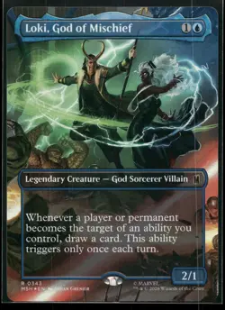 Loki, God of Mischief (Borderless) 343 Marvel Magic: The Gathering Foil NM - Image 1