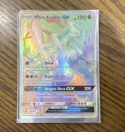 White Kyurem GX 74/70 Dragon Majesty Full Art Holo English 190 HP - Image 1