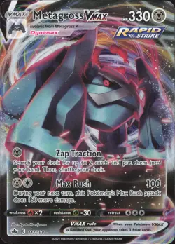 Metagross VMAX 113/198 Holo VMAX Rare Chilling Reign Pokemon Near Mint - Image 1