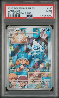 2023 POKEMON PAR EN-PARADOX RIFT ILLUSTRATION RARE #190 VANILLISH PSA 9 - Image 1