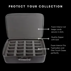 Pro Toploader and One Touch Trading Card Storage Box with Zipper Lock - Black - Image 3