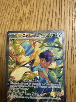 Pokemon TCG Hop's Zacian EX Card 186/159 Journey Together SIR - Image 3