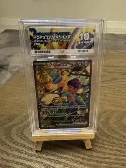 Pokemon TCG Hop's Zacian EX Card 186/159 Sir Journey Together Ace 10 Gem Mint - Image 1