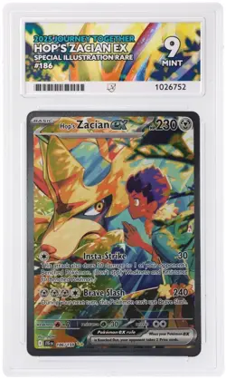 Pokemon TCG Hop's Zacian EX Card 186/159 Sir Journey Together Ace 9 Mint - Image 1